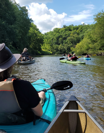 Kayaks on the Upper Iowa River