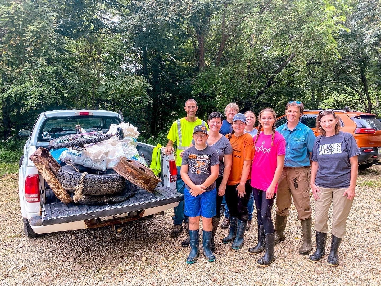 Brittany Costello with trash clean up group