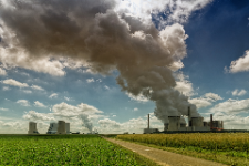 Coal plant near corn field