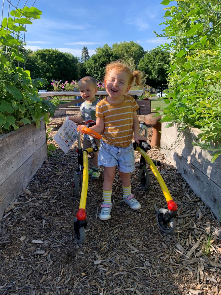 Kids playing in garden