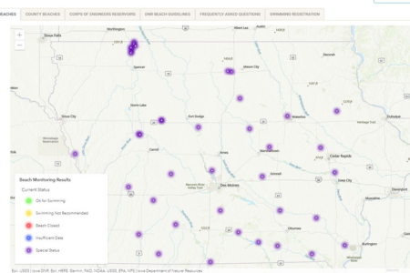 Iowa DNR beach monitoring webpage