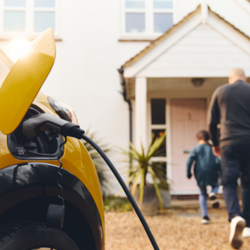 electric vehicle charging outside of home