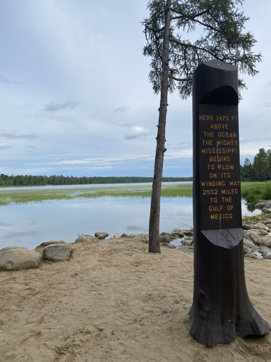 Marker at the headwaters of the Mississippi