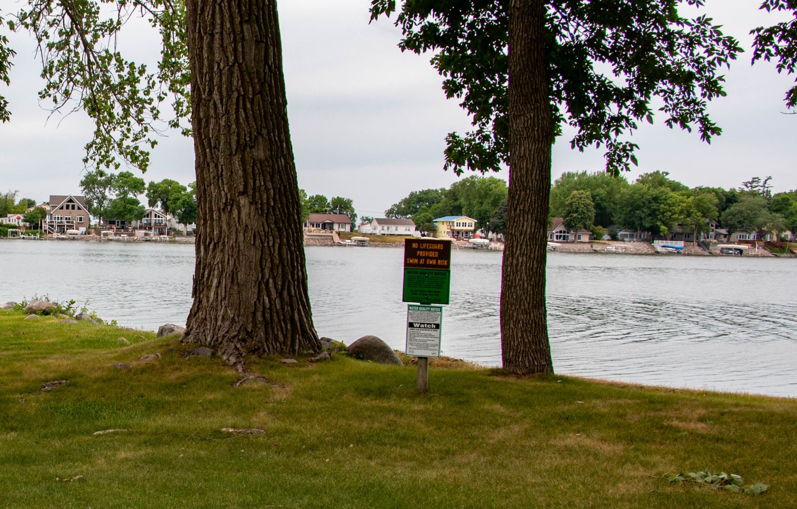 Twin Lakes State Park swimming sign