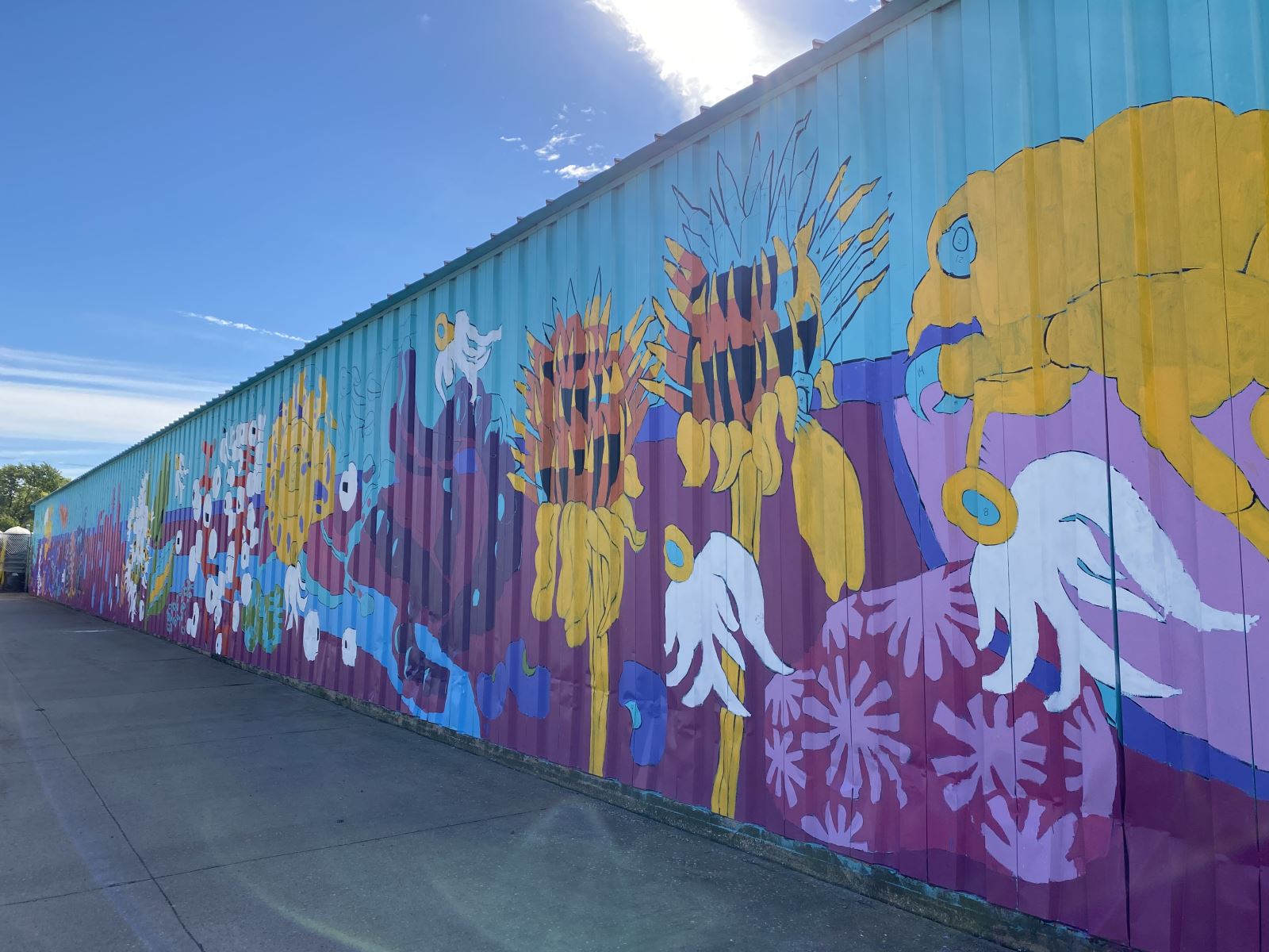 Soil mural painted during Iowa City Climate Fest 2021