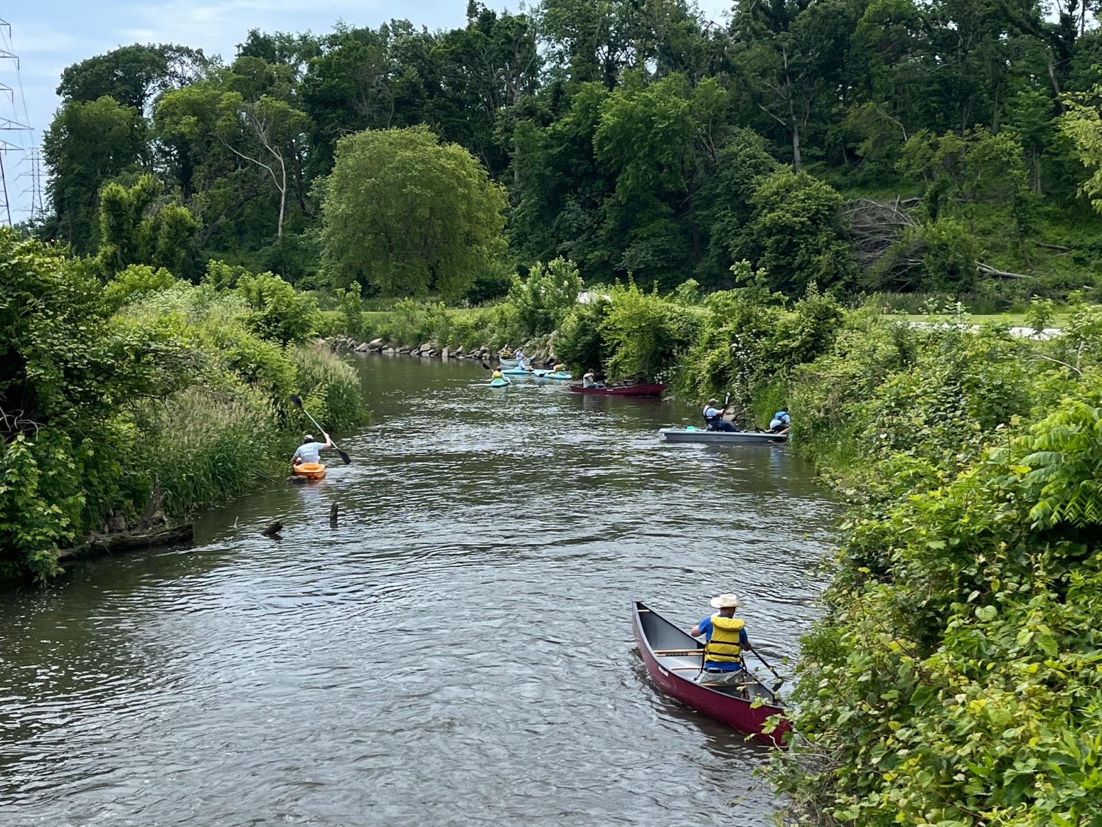 Canoes on creek 
