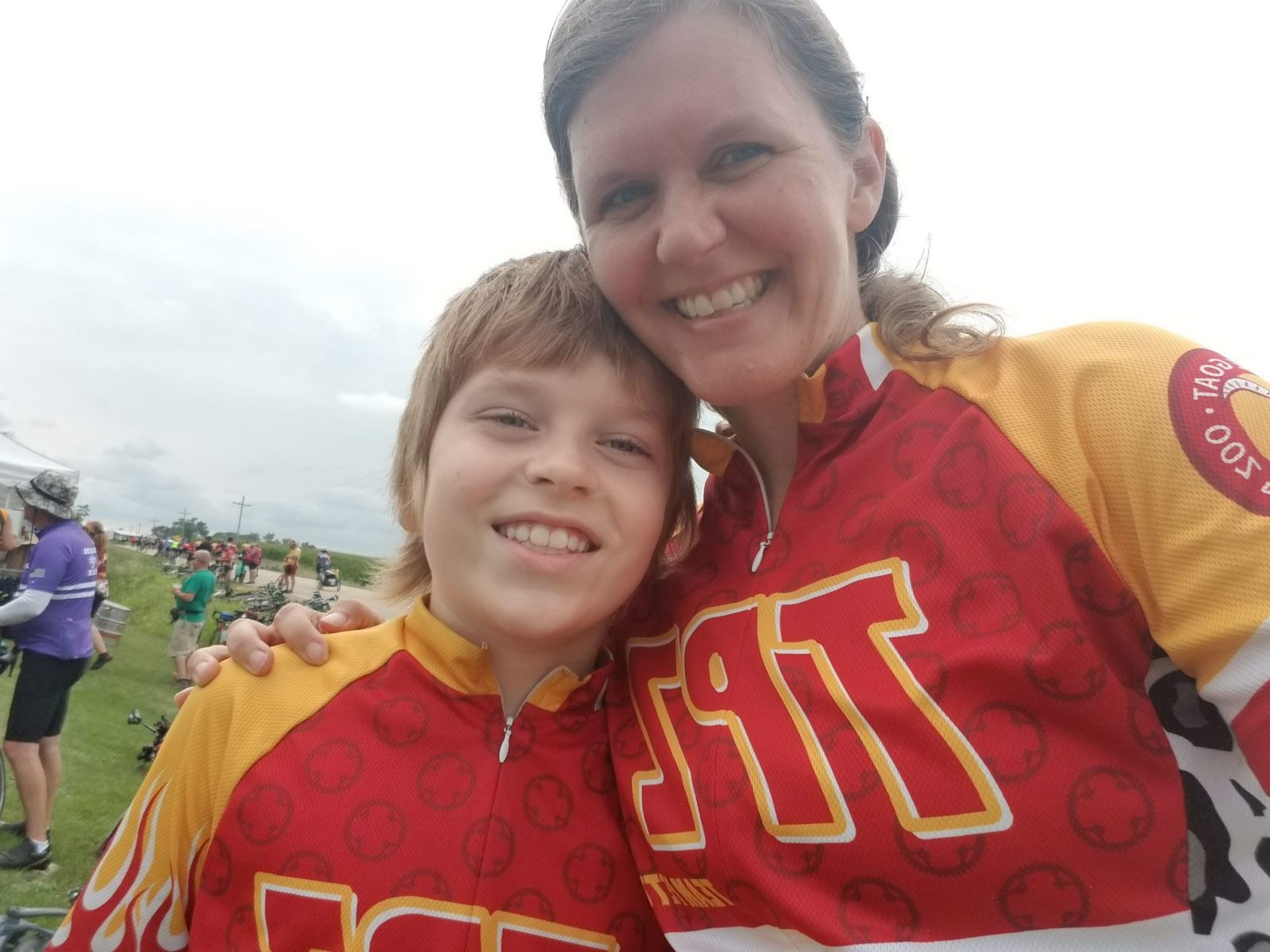 Kerri Johannsen with her son at RAGBRAI