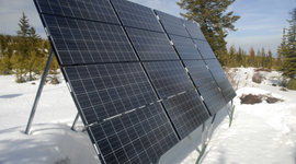 Solar panel, snow