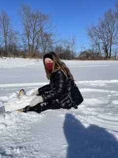 Madeleine Bradley in the snow