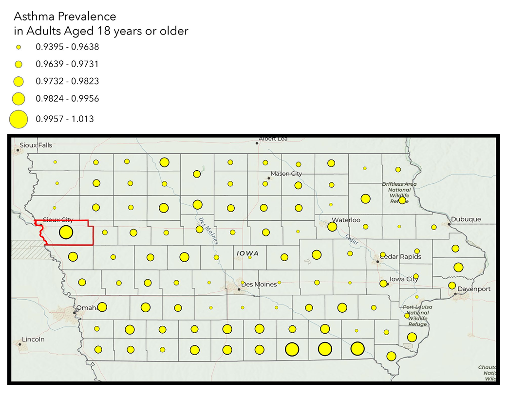 Asthma Map of Iowa