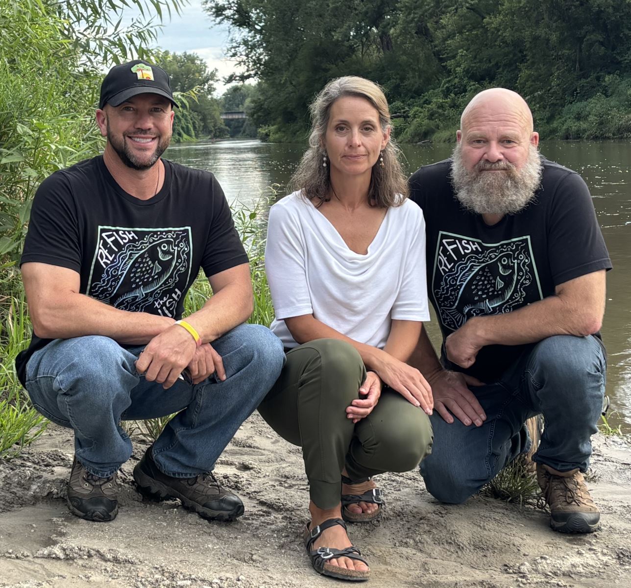 Terry Langan, Jodi Reese, and Kevin Eicher of the Nishnabotna Water Defenders