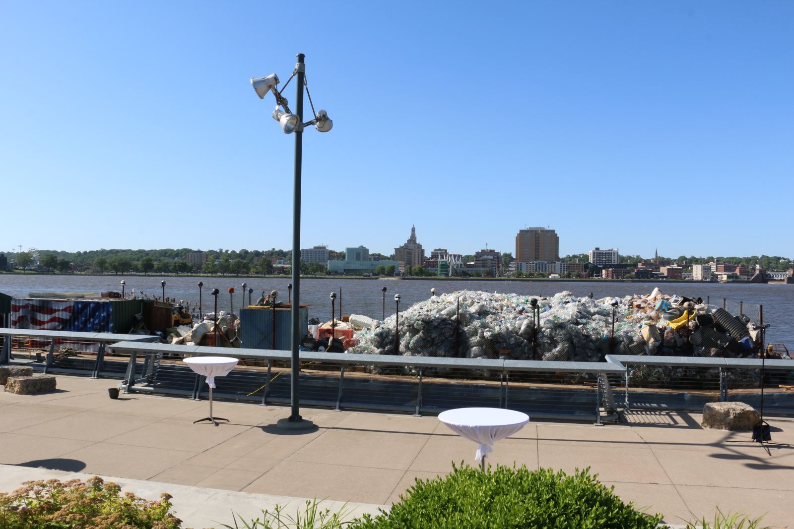 Pile of trash on barge