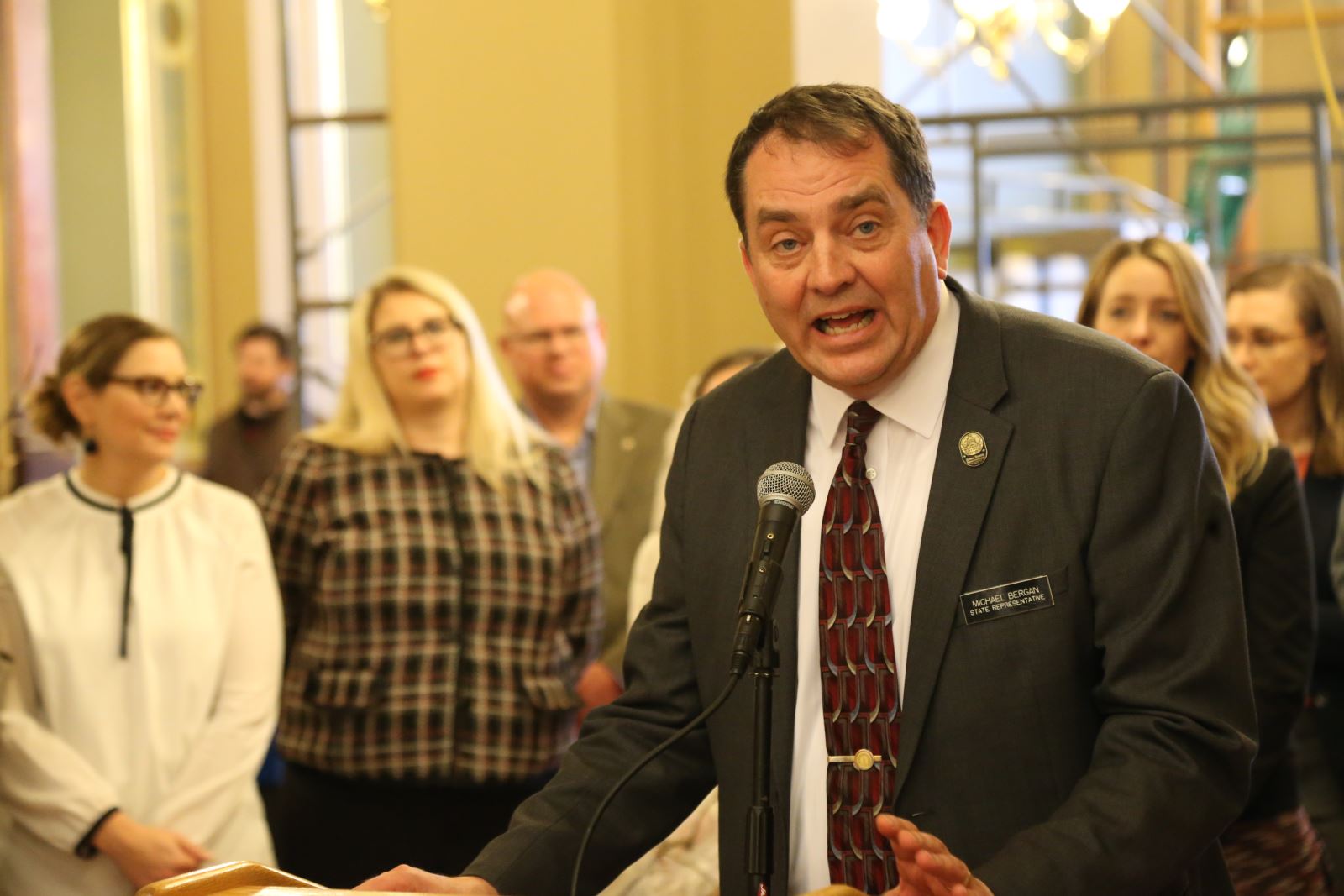 Rep. Michael Bergan speaks at Enviro Lobby Day 2020