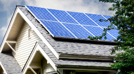 Solar on the roof of a house