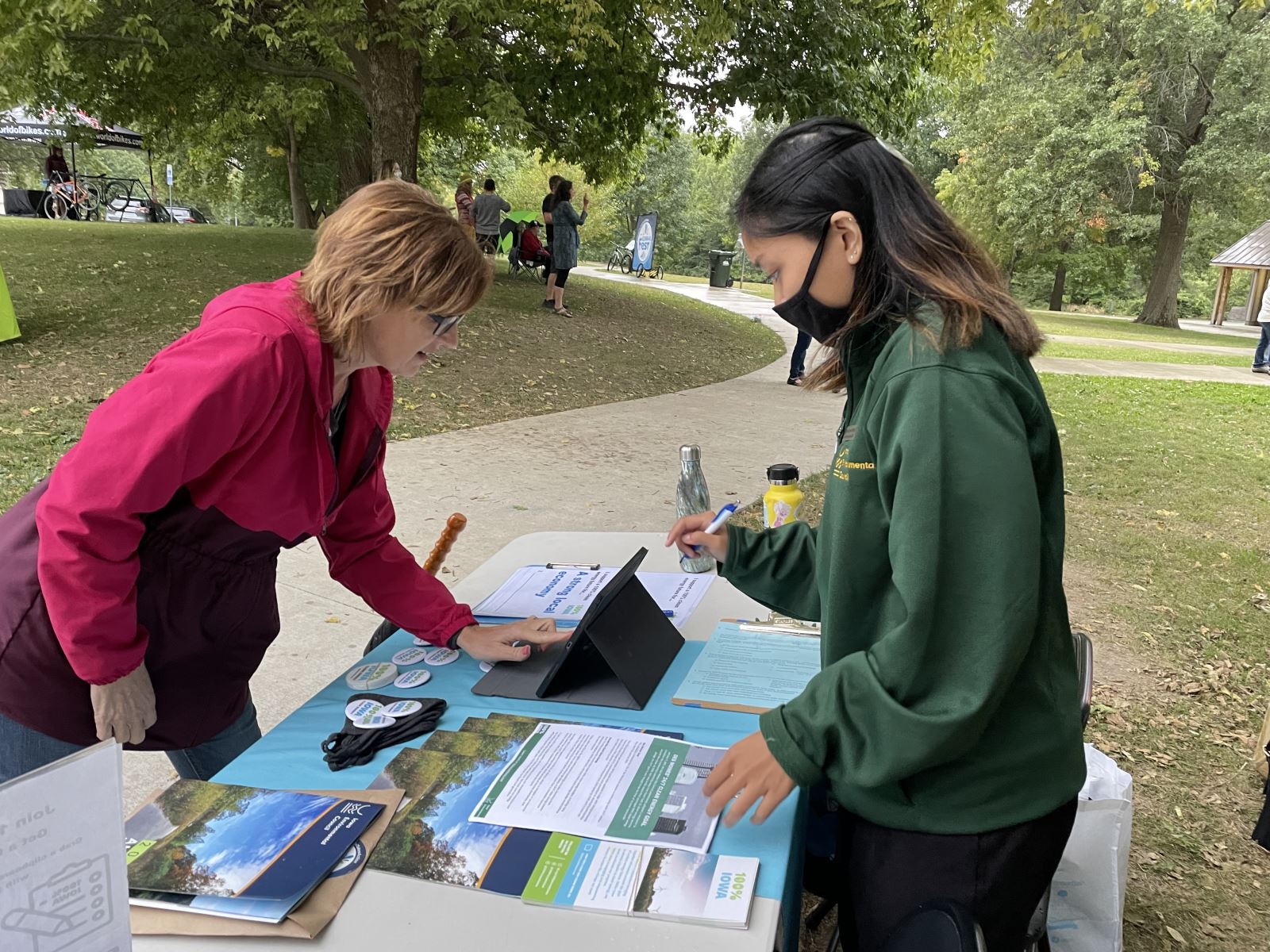 Tabling at Iowa City Climate Fest