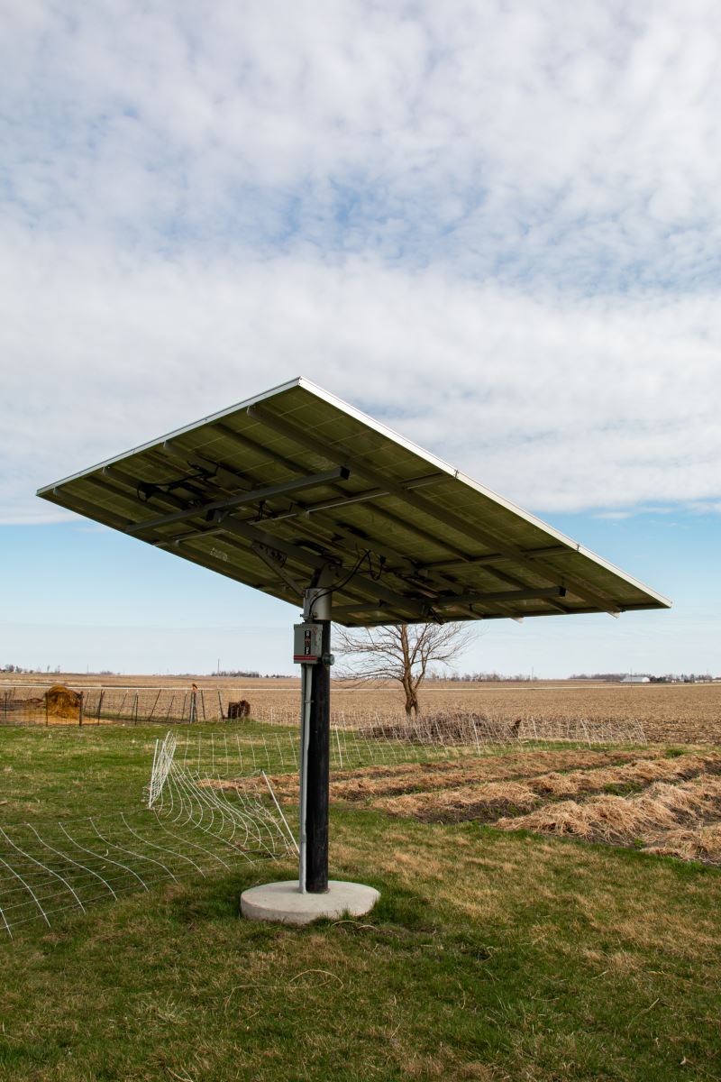 Solar panel on Tesdell Century Farm