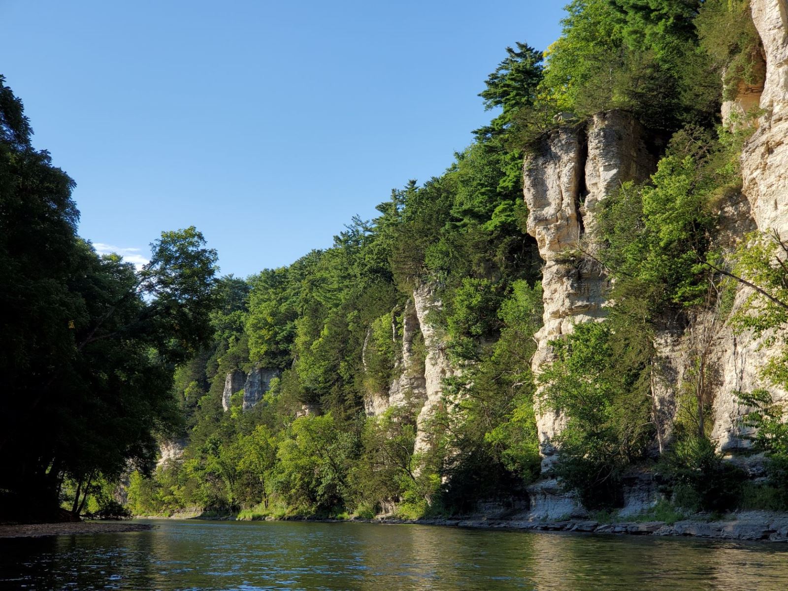 Limestone bluffs on Upper Iowa River