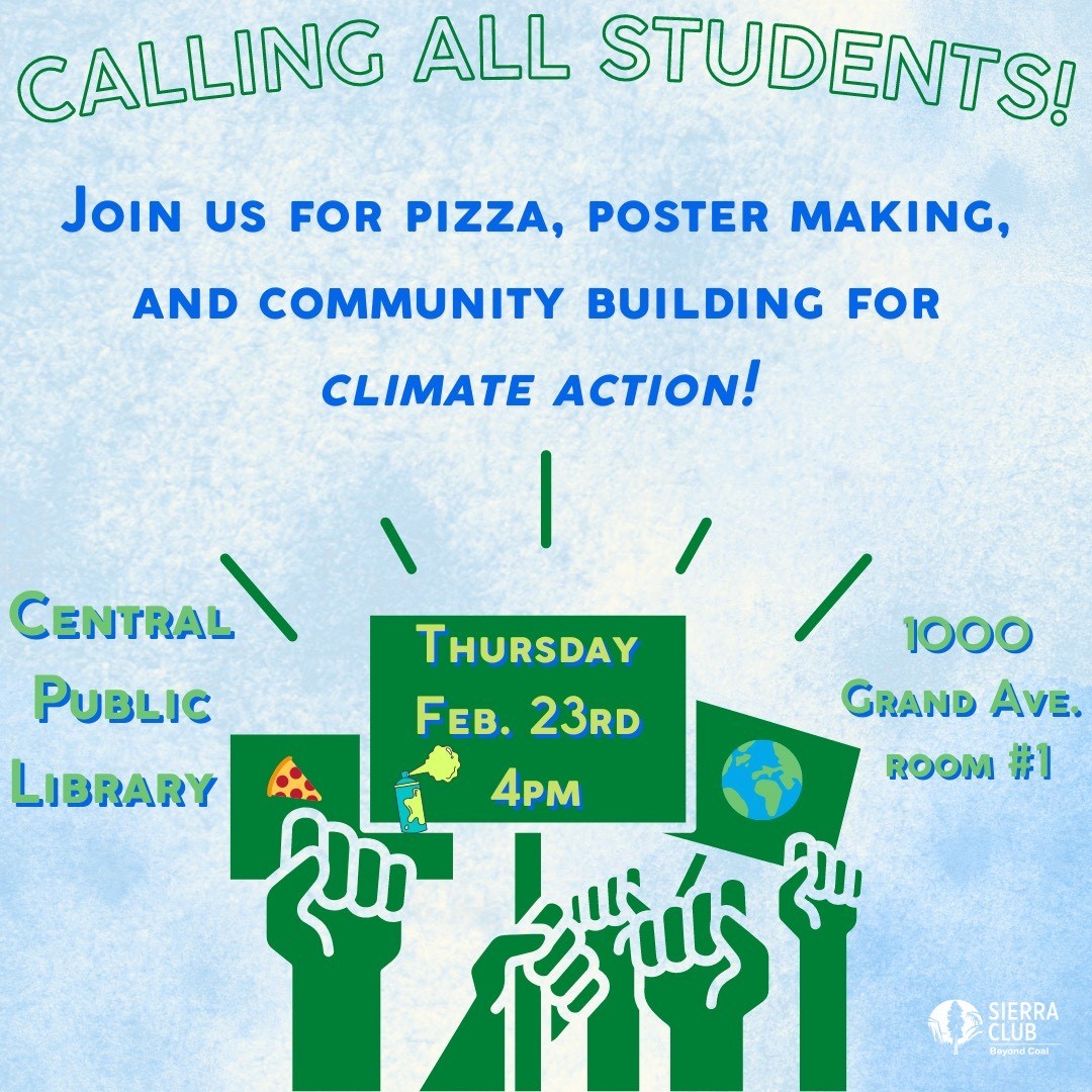 Calling all students: join us for pizza, poster making, and community building for climate action