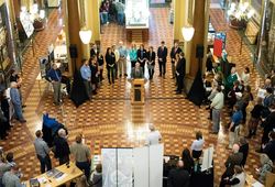 View of rotunda and crowd from above